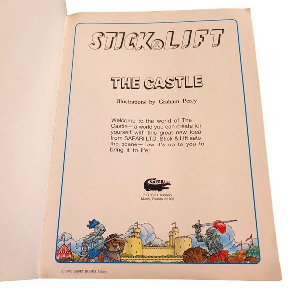 Vintage Stick Lift Create Picture Castle Safari Vinyl Figure Educational Book - Picture 2 of 6